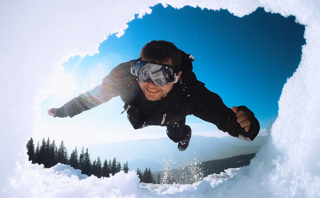 Person Diving into the Snow Person Diving into the Snow